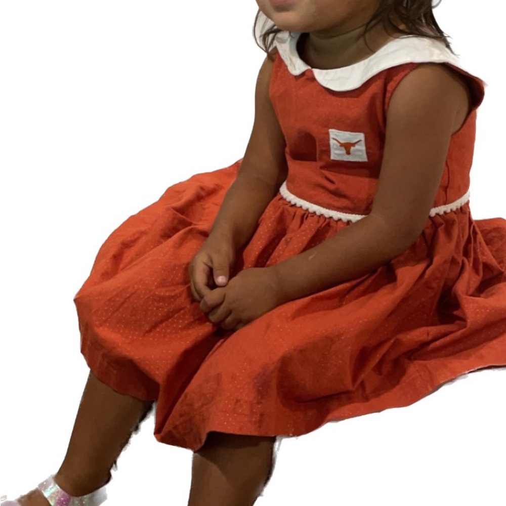 Orange Dress with White Collar